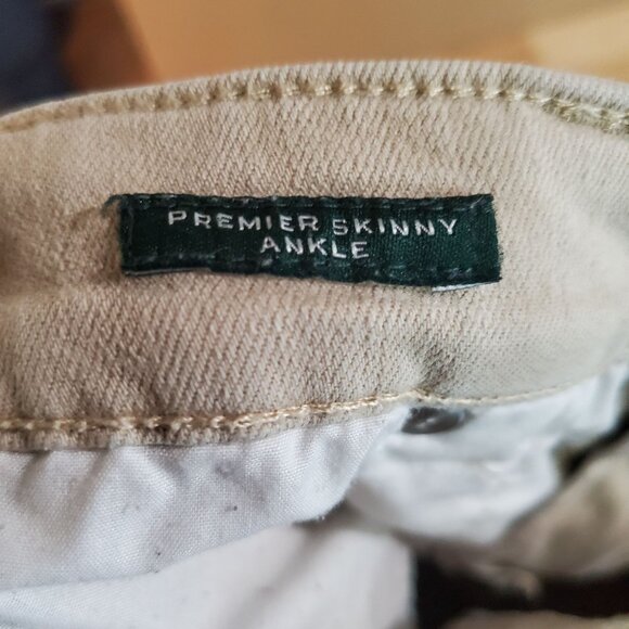 Lauren Ralph Lauren Jeans Womens Size 4 Tan Premier Skinny Ankle Stretch Denim - Picture 3 of 14